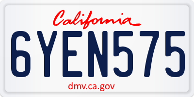 CA license plate 6YEN575