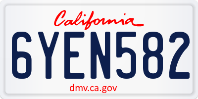 CA license plate 6YEN582