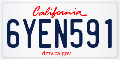 CA license plate 6YEN591