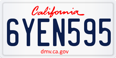 CA license plate 6YEN595