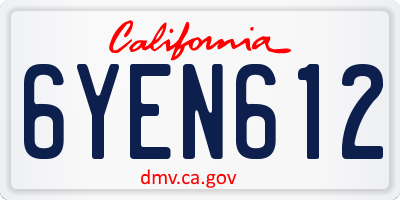 CA license plate 6YEN612