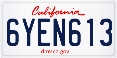 CA license plate 6YEN613