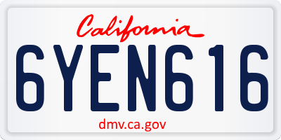 CA license plate 6YEN616