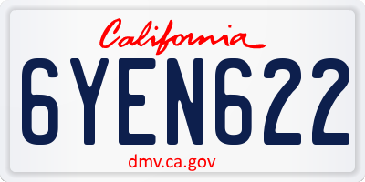 CA license plate 6YEN622