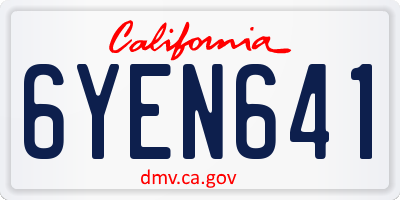 CA license plate 6YEN641