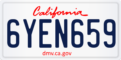 CA license plate 6YEN659