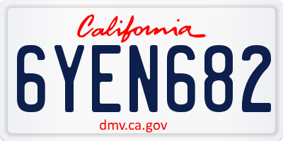 CA license plate 6YEN682
