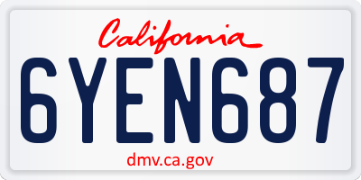 CA license plate 6YEN687