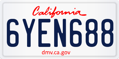 CA license plate 6YEN688