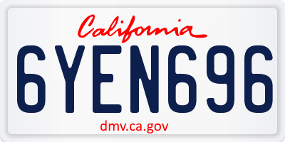 CA license plate 6YEN696