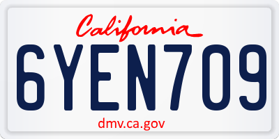 CA license plate 6YEN709