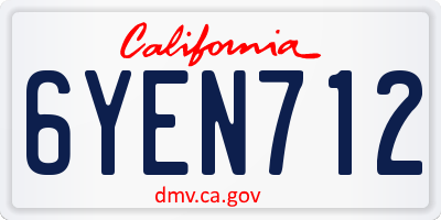 CA license plate 6YEN712
