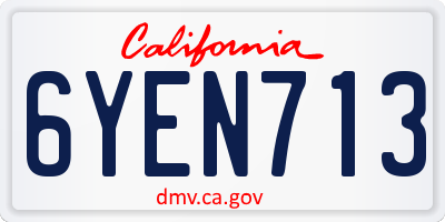 CA license plate 6YEN713