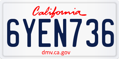 CA license plate 6YEN736