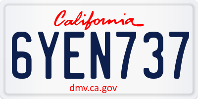 CA license plate 6YEN737