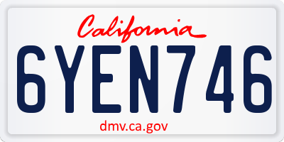 CA license plate 6YEN746