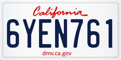 CA license plate 6YEN761