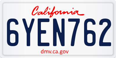 CA license plate 6YEN762
