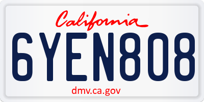 CA license plate 6YEN808