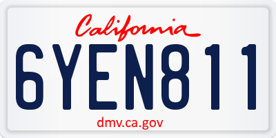 CA license plate 6YEN811