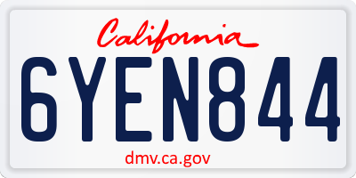 CA license plate 6YEN844