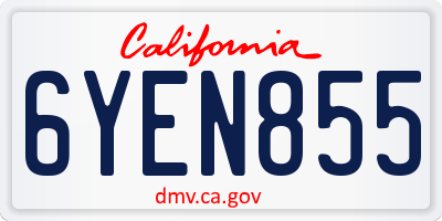 CA license plate 6YEN855