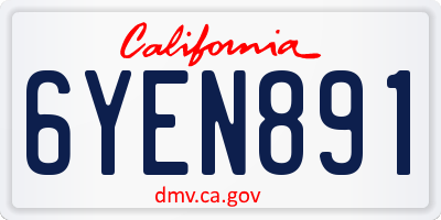 CA license plate 6YEN891