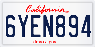 CA license plate 6YEN894