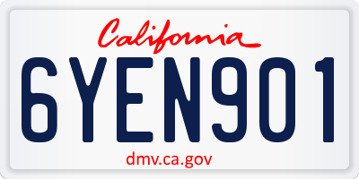 CA license plate 6YEN901