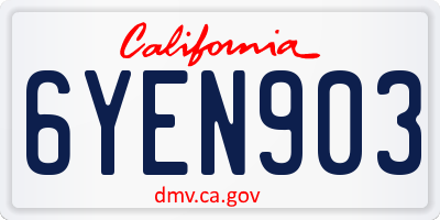 CA license plate 6YEN903