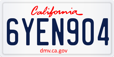 CA license plate 6YEN904