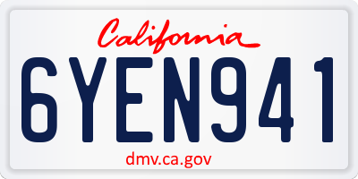 CA license plate 6YEN941