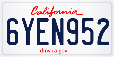 CA license plate 6YEN952