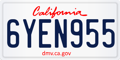 CA license plate 6YEN955
