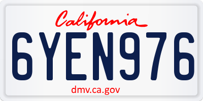 CA license plate 6YEN976