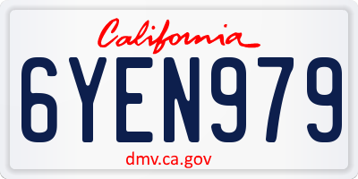 CA license plate 6YEN979
