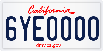 CA license plate 6YEO000