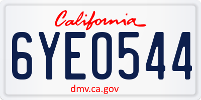 CA license plate 6YEO544