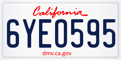 CA license plate 6YEO595