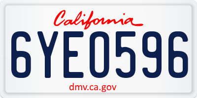 CA license plate 6YEO596
