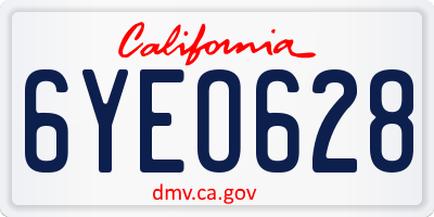 CA license plate 6YEO628