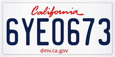 CA license plate 6YEO673