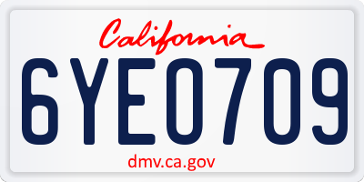 CA license plate 6YEO709