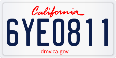 CA license plate 6YEO811