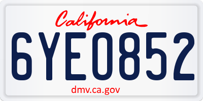 CA license plate 6YEO852