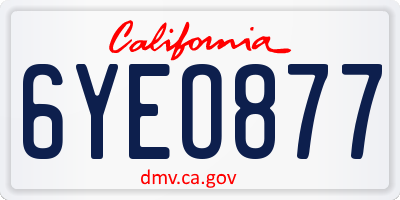 CA license plate 6YEO877