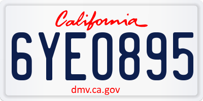 CA license plate 6YEO895