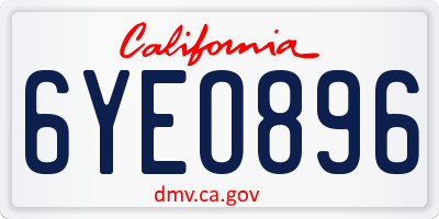 CA license plate 6YEO896