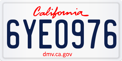 CA license plate 6YEO976