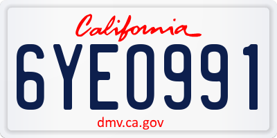 CA license plate 6YEO991